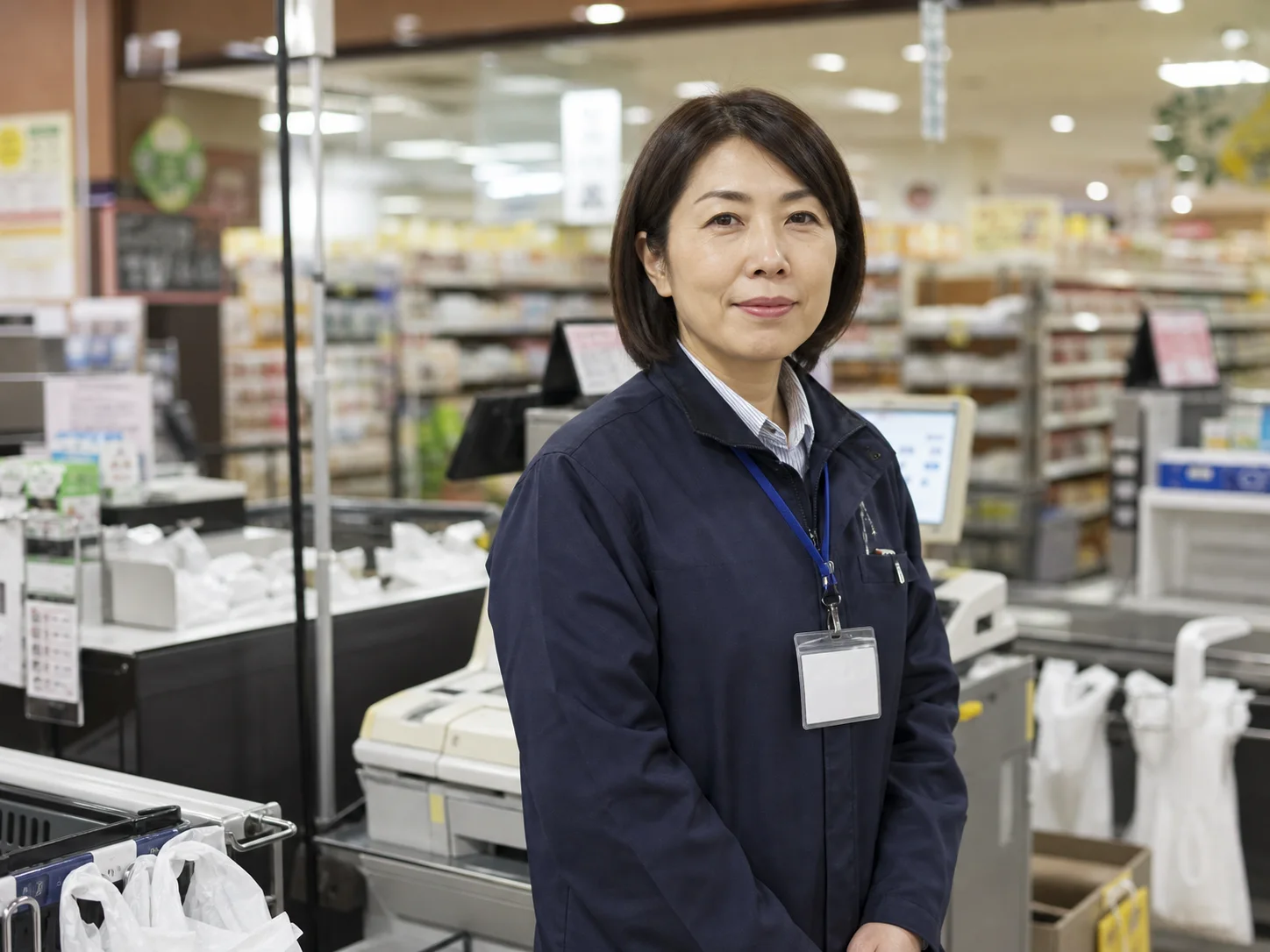 スーパーの店頭に立つ小売事業者